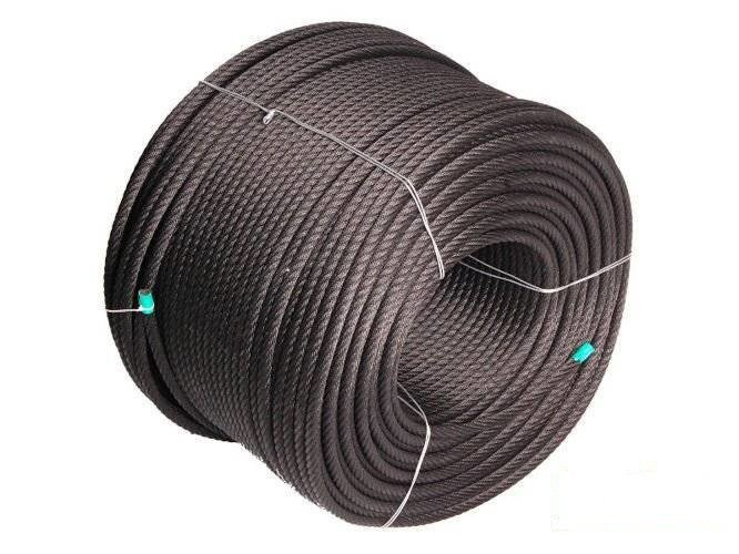 Reinforced (armed, wired) rope PP 16 mm black ropes and acc. \ ropes