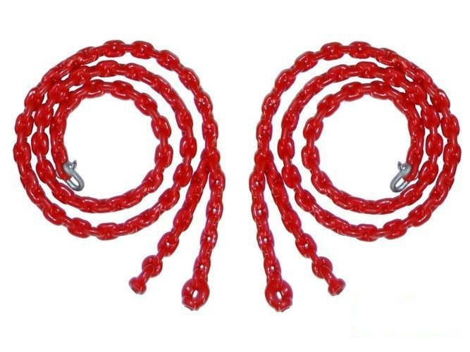 Rubber coated chainset 6 mm 1,8 m red construction \ chains OTITU