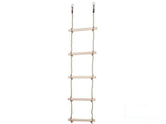 Rope ladder with 5 wooden rungs