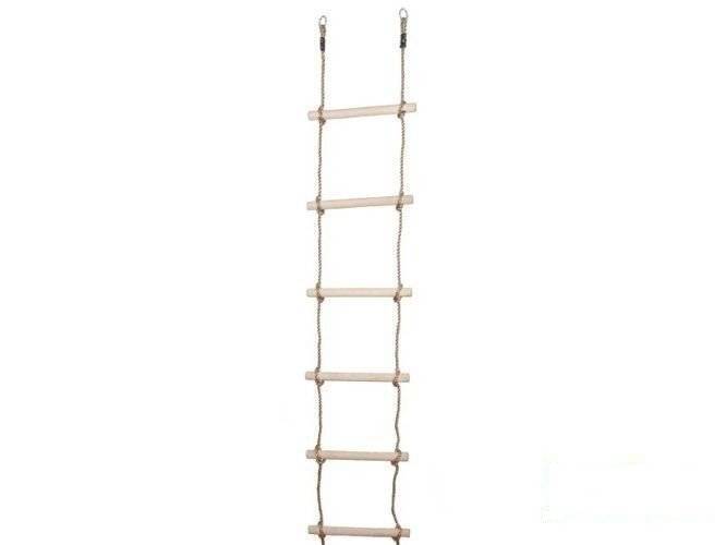Rope ladder with 6 wooden rungs