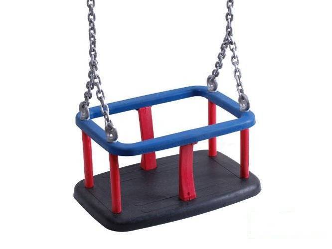 Rubber baby swing seat with metal insert + Galvanized metal chain set 6 mm 1,8 m