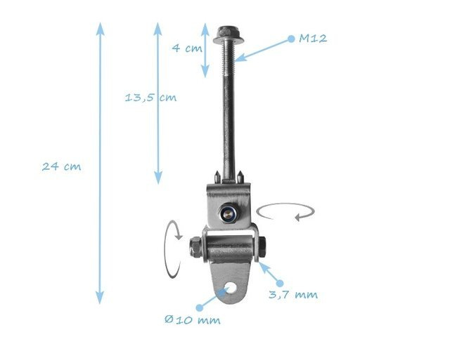 Metal swing hook ERGO with M12 thread