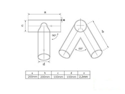 Metal swing corner round 90 angle 100-100
