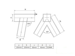 Metal swing corner square 100 angle 90-90