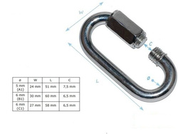 Metal carabine hook HMS 6x58x27 mm
