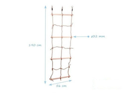 Climbing net with wooden rungs 560x1900 mm