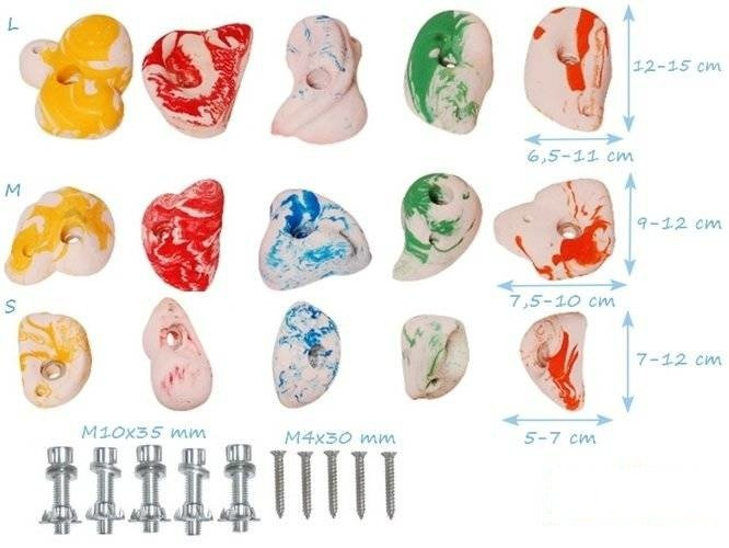 Multicolor climbing stones 'S'