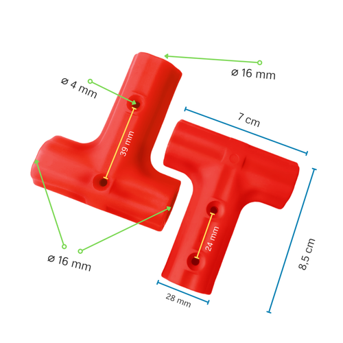 T Basic connector for armed (reinforced ) rope ø 16 mm