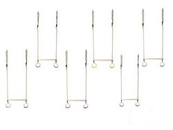 Wooden Trapeze bar with metal round rings