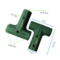 T Basic connector for armed (reinforced ) rope ø 16 mm 
