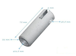 Aluminum ferrule for 16 mm rope with M10 thread