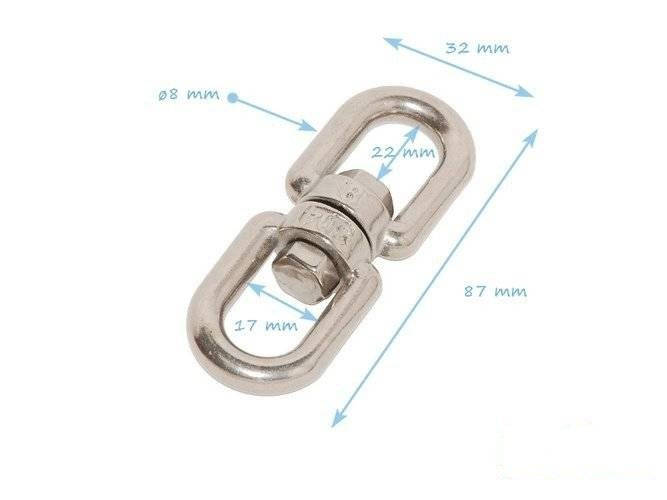 Swivel M8 stainless steel