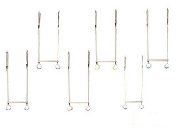 Wooden Trapeze bar with metal round rings