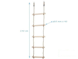 Rope ladder with 5 wooden rungs