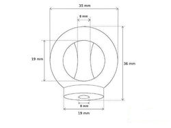 Stainless steel metal 'eye' M8