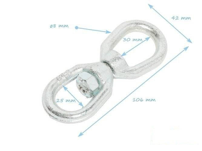 Swivel M8 galvanised
