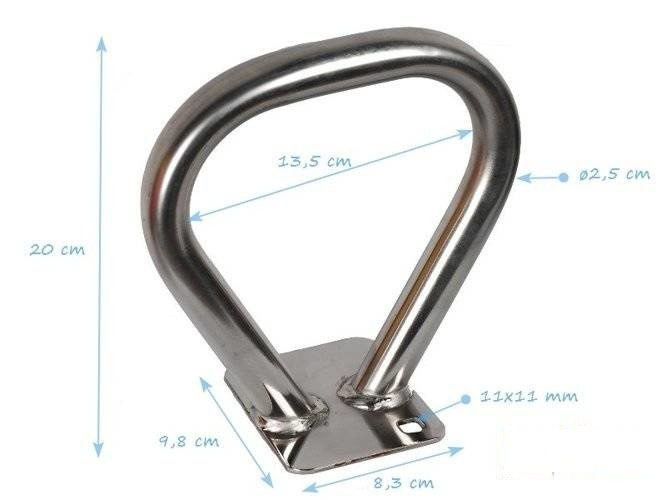 Stainless steel handgrip for see saw for square wood