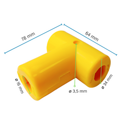 Connector T for reinforced (armed) rope 