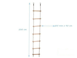Rope ladder with 7 wooden rungs