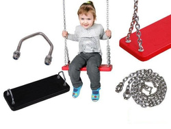Rubber seat with metal insert + Stainless steel chain set 6 mm 1,8 m