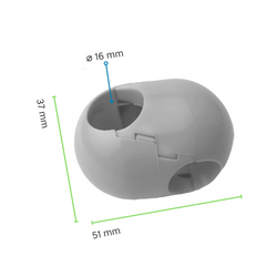 Standard connector for reinforced (armed) rope ø 16 mm