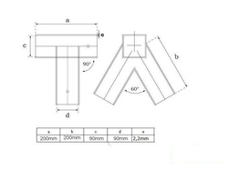 Metal swing corner square 90 angle 90-90