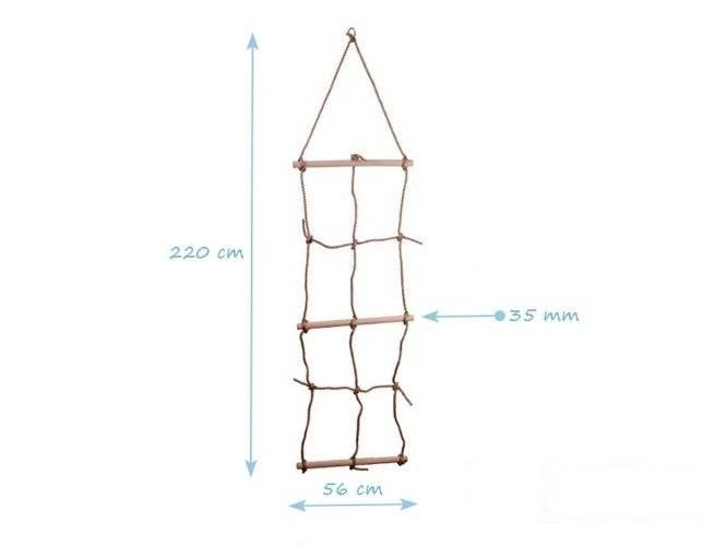 Climbing net with wooden rungs 2200x470 mm