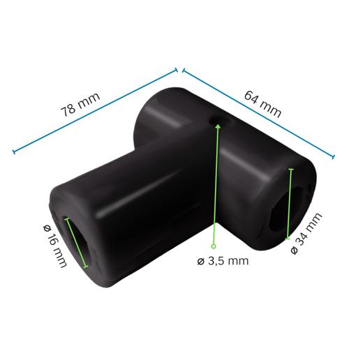 Connector T for reinforced (armed) rope