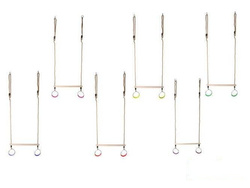 Wooden Trapeze bar with metal round rings