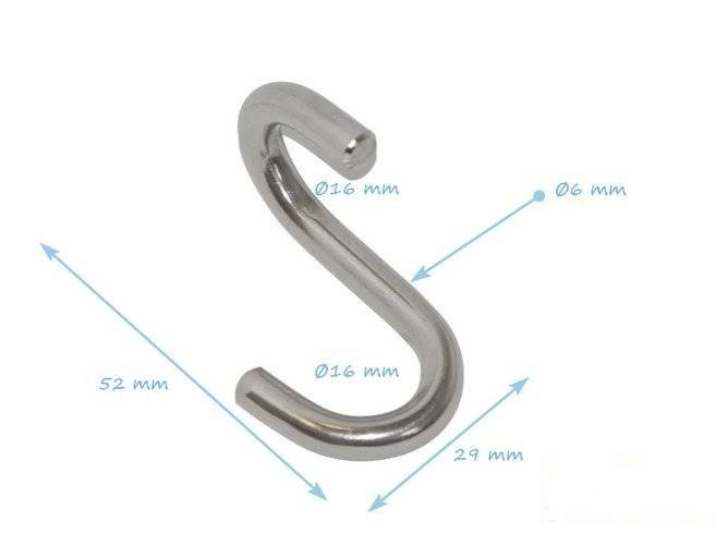 Reinforced rope Ø18 mm S-connector