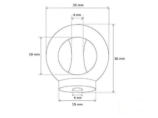 Stainless steel metal 'eye' M8