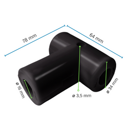 Connector T for reinforced (armed) rope 