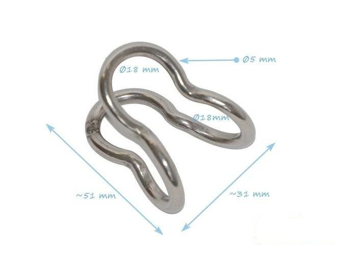 Stainless steel cross joint ferrule U-type 18 mm