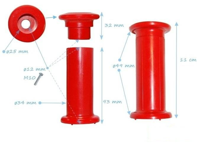 Plastic grips set 100 mm