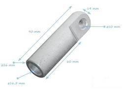Aluminum ferrule for 16 mm rope with eye bolt