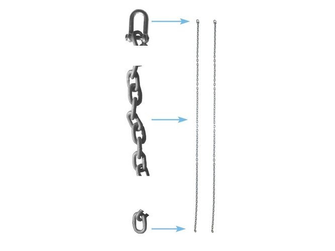 Galvanized metal chain one-point set 5mm - 1,8m