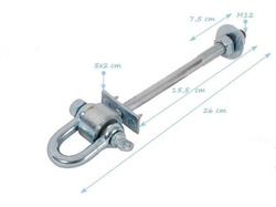 Metal swing hook "D" type M12 160 mm