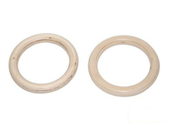 Wooden gymnastic rings (without ropes)