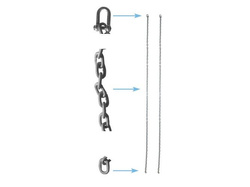 Galvanized metal chain one-point set 5mm - 1,8m
