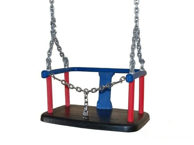 Rubber baby swing seat witch metal insert + Galvanized metal chain set 6 mm 1,8 m