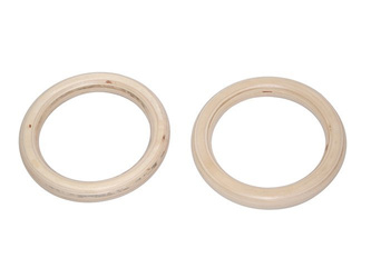 Wooden gymnastic rings (without ropes)