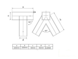 Metal swing corner square 90 angle 90-90