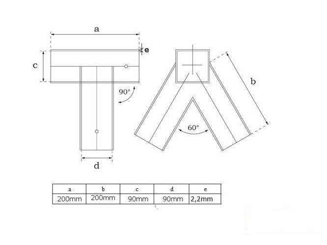 Metal swing corner square 90 angle 90-90