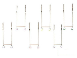 Wooden Trapeze bar with metal round rings