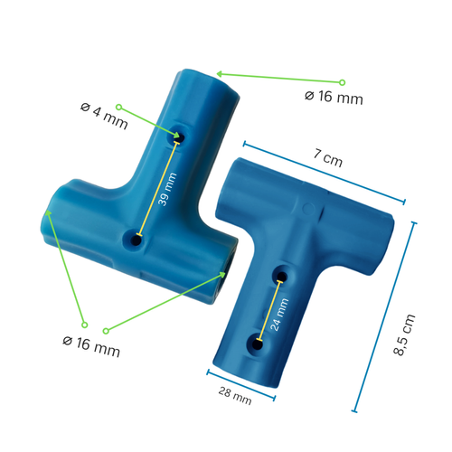 T Basic connector for armed (reinforced ) rope ø 16 mm