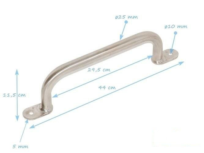 Handgriff 350 mm stainless steel