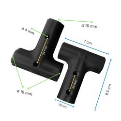T Basic connector for armed (reinforced ) rope ø 16 mm 