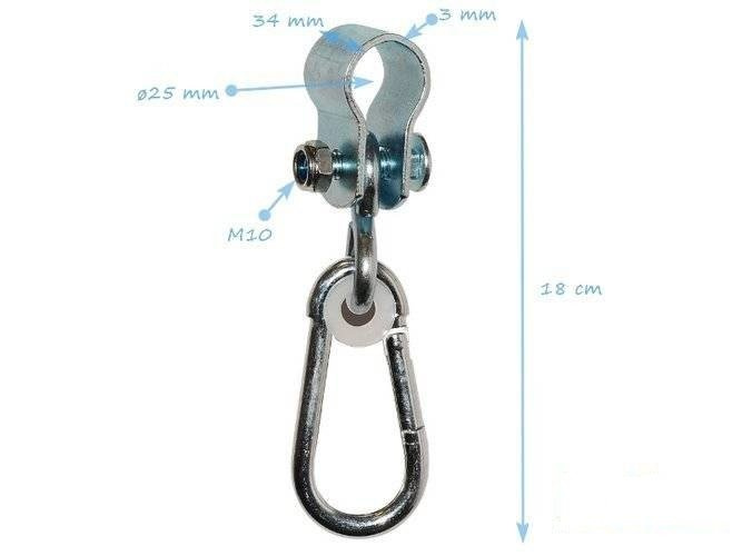 Metal swing hook ø 25 mm galvanised