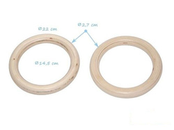 Wooden gymnastic rings (without ropes)