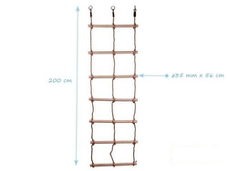 Double rope ladder with 7 wooden rungs heavy